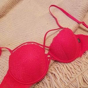 ⏳FINAL MARKDOWN⏳VS PINK red lace push up date bra